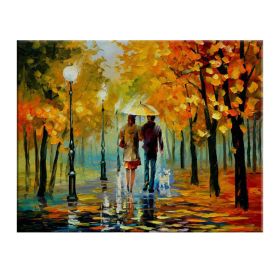 Landscape oil painting rain light street scenery lovers art canvas painting living room corridor office home decoration mural