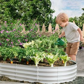 2Pcs 8x4x1ft Raised Garden Bed Kit, Galvanized Planter Raised Garden Beds for Outdoor for Vegetables,Flowers &Herbs, Heavy Duty, Rust-Resistant
