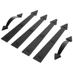 Decorative Magnetic Garage Door Hardware Kit Accents 4 Hinges 2 Handles Black