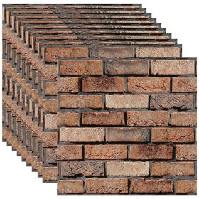 10 Packs 3D Wall Brick Self Adhesive Removable Wallpaper 11.8 x 11.8 Inch Wallpaper Brick Breakaway Wall Decals Vintage Faux Brick Wallpaper Brow