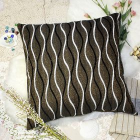 [Brown Wave] Decorative Pillow Cushion / Floor Cushion (23.6 by 23.6 inches)