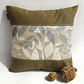 Onitiva - [Deep Woods] Linen Stylish Patch Work Pillow Cushion Floor Cushion (19.7 by 19.7 inches)