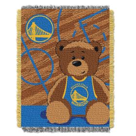 Warriors OFFICIAL NBA Half-Court Baby Woven Tapestry Throw Blanket; 48" x 60"