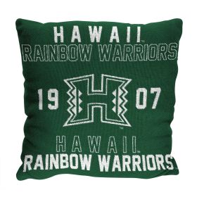 Hawaii OFFICIAL NCAA "Stacked" Woven Pillow; 20" x 20"
