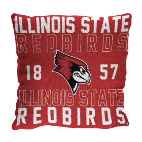 Illinois State OFFICIAL NCAA "Stacked" Woven Pillow; 20" x 20"