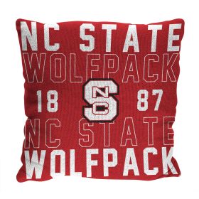 NC State OFFICIAL NCAA "Stacked" Woven Pillow; 20" x 20"