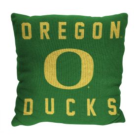 Oregon OFFICIAL NCAA "Stacked" Woven Pillow; 20" x 20"