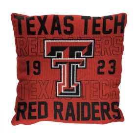 Texas Tech OFFICIAL NCAA "Stacked" Woven Pillow; 20" x 20"