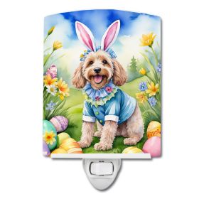 NEW Cockapoo Easter Egg Hunt Ceramic Night Light Compact, UL-Certified, Ideal for Bedroom, Bathroom, Nursery, Hallway, Kitchen, 6x4x3, Multicolor