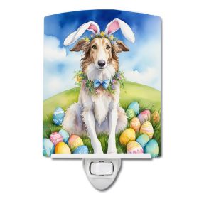 NEW Borzoi Easter Egg Hunt Ceramic Night Light Compact, UL-Certified, Ideal for Bedroom, Bathroom, Nursery, Hallway, Kitchen, 6x4x3, Multicolor