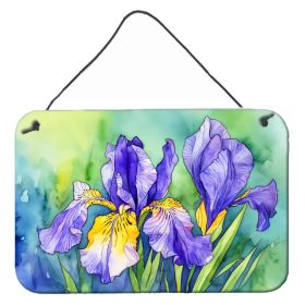NEW Tennessee Iris in Watercolor Wall or Door Hanging Prints Aluminum Metal Sign Kitchen Wall Bar Bathroom Plaque Home Decor, 8HX12W, Multicolor