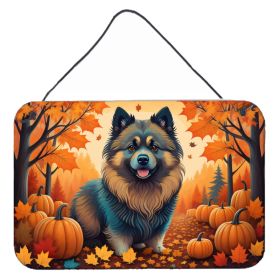 NEW Keeshond Fall Wall or Door Hanging Prints Aluminum Metal Sign Kitchen Wall Bar Bathroom Plaque Home Decor, 8HX12W, Multicolor