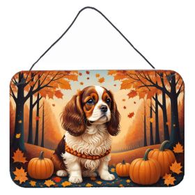 NEW Cavalier Spaniel Fall Wall or Door Hanging Prints Aluminum Metal Sign Kitchen Wall Bar Bathroom Plaque Home Decor, 8HX12W, Multicolor