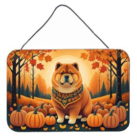 NEW Chow Chow Fall Wall or Door Hanging Prints Aluminum Metal Sign Kitchen Wall Bar Bathroom Plaque Home Decor, 8HX12W, Multicolor