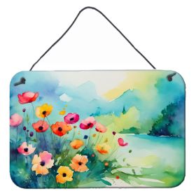 NEW Anemones in Watercolor Wall or Door Hanging Prints Aluminum Metal Sign Kitchen Wall Bar Bathroom Plaque Home Decor, 8HX12W, Multicolor