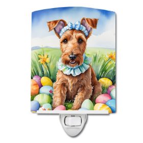 NEW Irish Terrier Easter Egg Hunt Ceramic Night Light Compact, UL-Certified, Ideal for Bedroom, Bathroom, Nursery, Hallway, Kitchen, 6x4x3, Multicolor