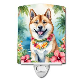 NEW Akita Luau Ceramic Night Light Compact, UL-Certified, Ideal for Bedroom, Bathroom, Nursery, Hallway, Kitchen, 6x4x3, Multicolor