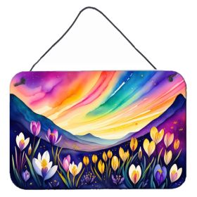 NEW Crocus in Color Wall or Door Hanging Prints Aluminum Metal Sign Kitchen Wall Bar Bathroom Plaque Home Decor, 8HX12W, Multicolor
