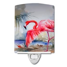 NEW Flamingo Ceramic Night Light Compact, UL-Certified, Ideal for Bedroom, Bathroom, Nursery, Hallway, Kitchen, 6x4x3, Multicolor