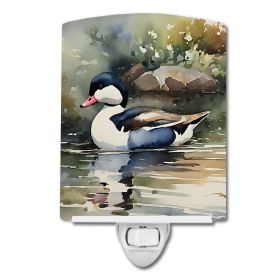NEW Bufflehead Ceramic Night Light Compact, UL-Certified, Ideal for Bedroom, Bathroom, Nursery, Hallway, Kitchen, 6x4x3, Multicolor