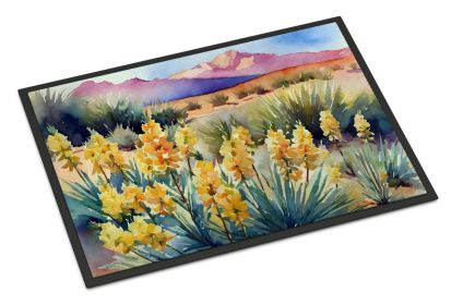 NEW New Mexico Yucca Flower in Watercolor Doormat Front Door Mat Indoor Outdoor Rugs for Entryway, Non Slip Washable Low Pile, 18H X 27W