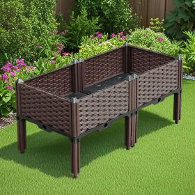SOGA 80cm Raised Planter Box Vegetable Herb Flower Outdoor Plastic Plants Garden Bed with Legs