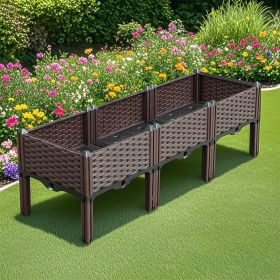 SOGA 2X 120cm Raised Planter Box Vegetable Herb Flower Outdoor Plastic Plants Garden Bed with Legs Deepen