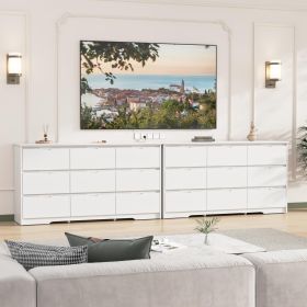 9 Drawer Dresser for Bedroom, Storage Cabinet With Hidden Handles, Modern Closet Of Drawers for Living Room