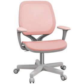 Office Chair, Small Computer Desk Chair with Mesh Back, Swivel Security Castors, Arm, Pink (Option: pink)