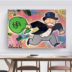 Hand Painted Oil Painting  Alec Monopoly Painting Wall Street Art Modern Abstract Living Room Hallway Bedroom Luxurious Decorative Painting (Style: 01, size: 150x220cm)
