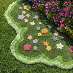 Cute Green Moss Bathroom Runner Rug Long Rectangular Boho Aesthetic Leaf Leaves Bath Mat Shaggy Non Slip Absorbent Shower Mat Decor (Green & Moss (Option: 60120cm2447in)